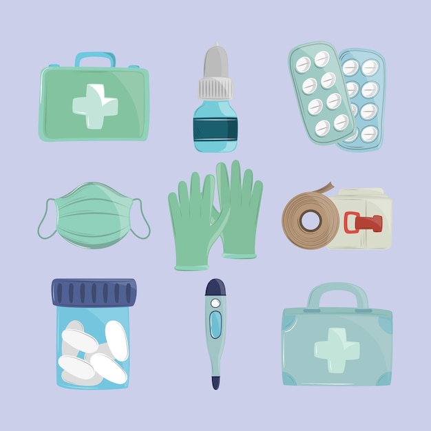 Conjunto de objetos médicos