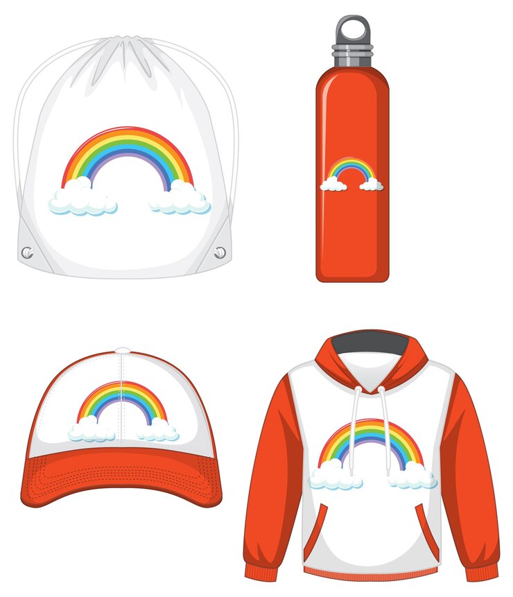 Vector conjunto con objetos de moda aislado sobre fondo blanco.
