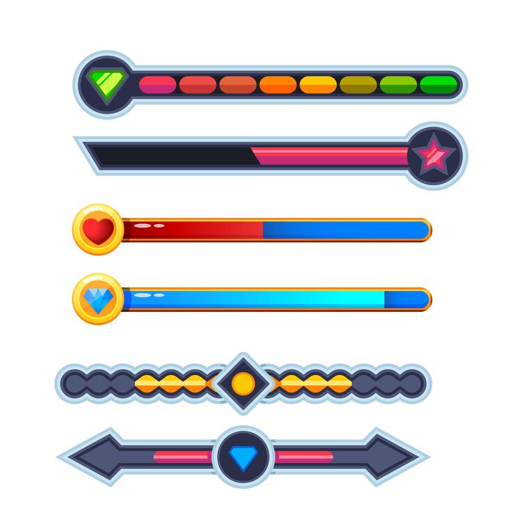 Vector conjunto de objetos vectoriales de arte de píxeles minimalistas aislados botones de juego de píxels juego de video nostálgico pixe