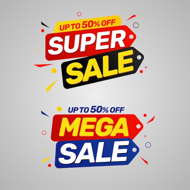 Conjunto de ofertas de descuento etiqueta de precio venta promoción de marketing