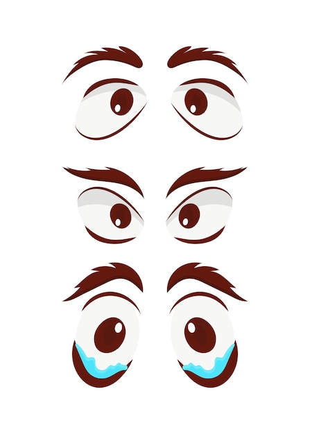 Conjunto de ojos en estilo plano Ilustración vectorial aislada