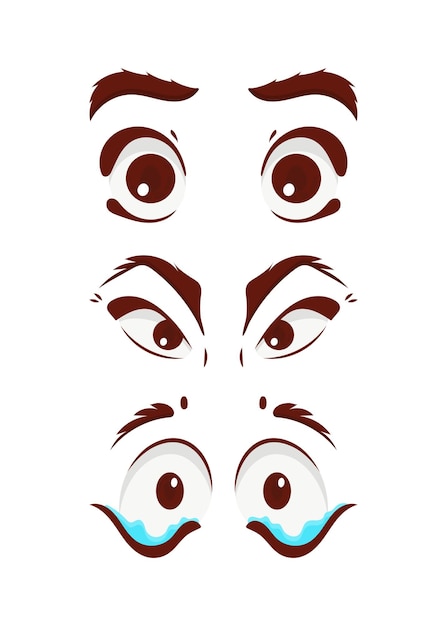 Conjunto de ojos en estilo plano Ilustración vectorial aislada