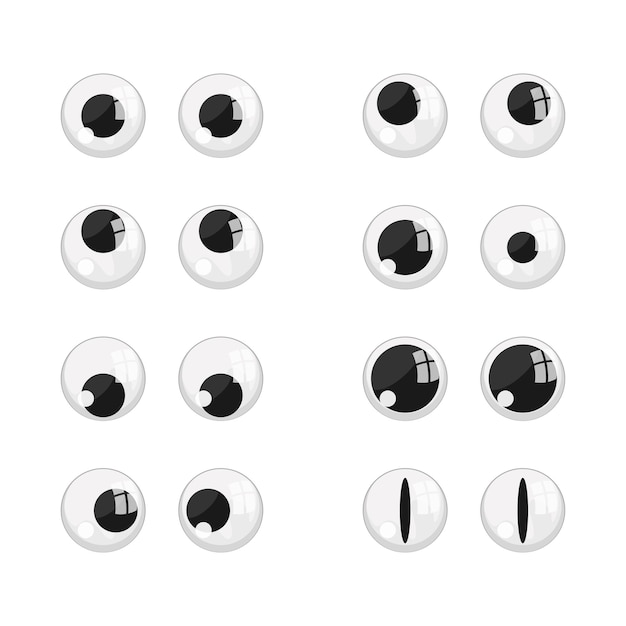 Conjunto de ojos de plástico de juguete