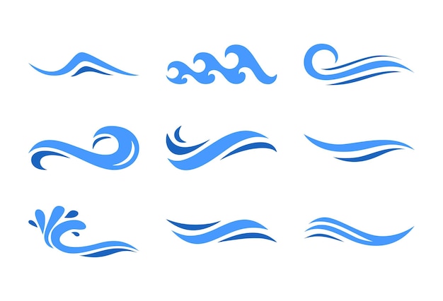 conjunto de ondas abstractas concepto de logotipo
