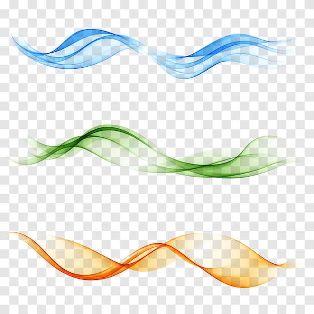Conjunto de ondas abstractas vectoriales de colores Folletos de diseño de elementos, folletos, certificado, banner