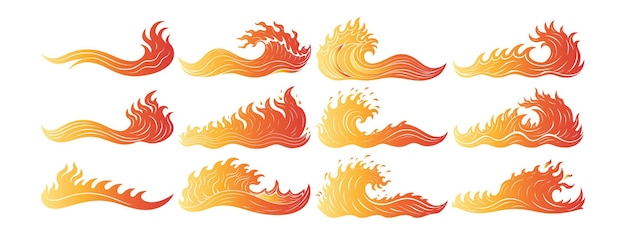 Conjunto de ondas de fuego