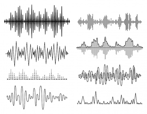 Conjunto de ondas de sonido de vector