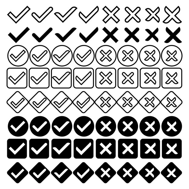 Vector un conjunto de opciones para los botones de marca de verificación.