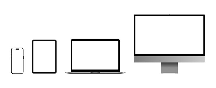 Vector conjunto de ordenadores, tabletas y teléfonos inteligentes