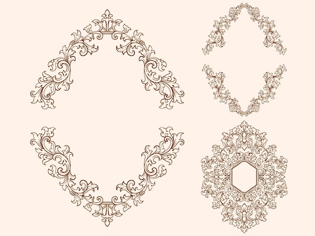 Conjunto de ornamentos florales de lujo