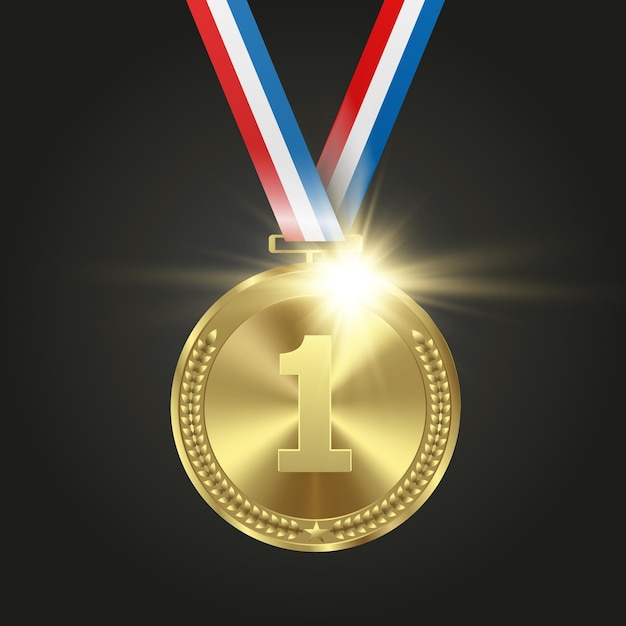 Vector conjunto de oro, bronce y plata. medallas de premio aisladas sobre fondo transparente.