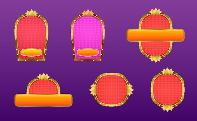 Conjunto de oro y etiquetas.