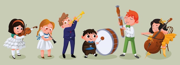 conjunto de orquesta de musica clasica para niños