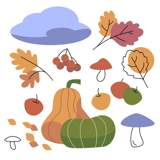 Vector conjunto de otoño