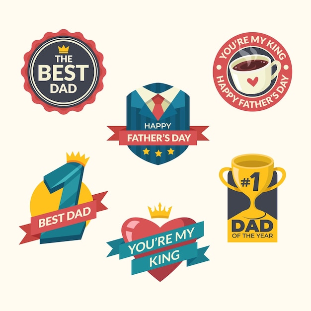 conjunto, de, padres, día, cotizaciones, insignia