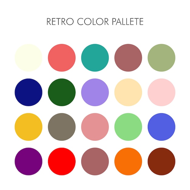 Conjunto de paleta de colores retro.