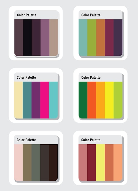 Conjunto de paleta de colores vectoriales