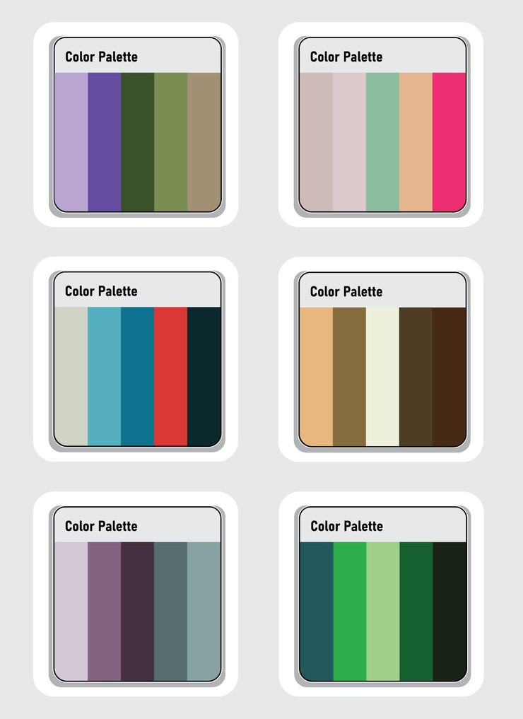 Vector conjunto de paleta de colores vectoriales