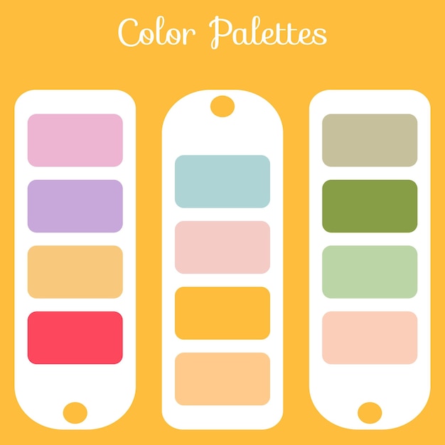 Vector conjunto de paletas de colores abstractos, fondo de paletas de combinación de varios colores para el diseño ui ux