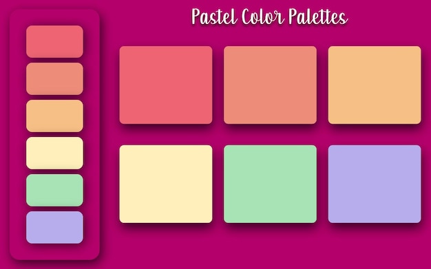 Vector conjunto de paletas de colores pastel de moda abstracta, fondo para diseño ui ux