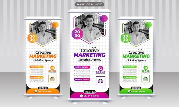 Un conjunto de pancartas para la agencia de marketing creativa.