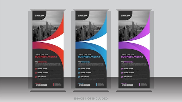 Un conjunto de pancartas para una agencia de negocios.