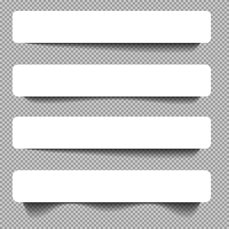 Vector un conjunto de pancartas blancas blancas con un lugar para el texto en un fondo gris