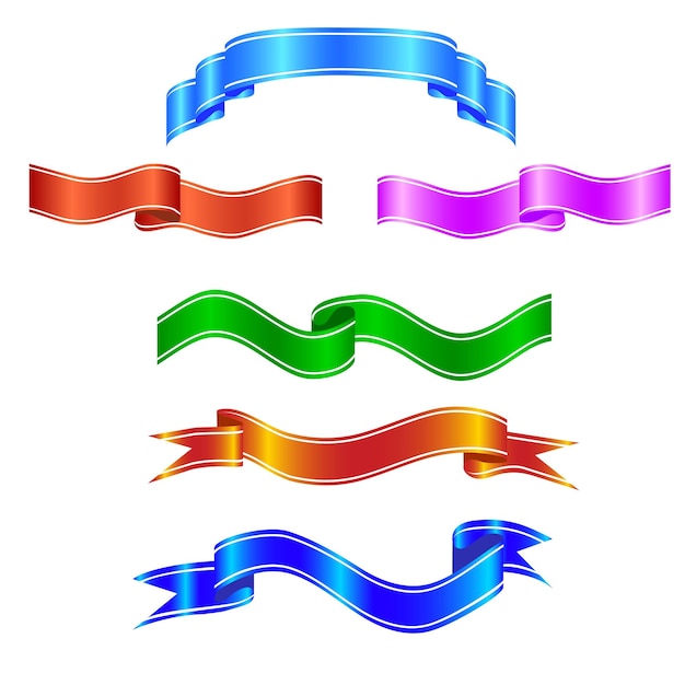 Un conjunto de pancartas con una cinta arcoiris.