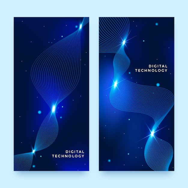 Conjunto de pancartas de gradiente de tecnología digital