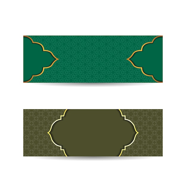 Conjunto de pancartas islámicas con ilustración vectorial Arabesque Banner islam diseño étnico banner de fondo islámico