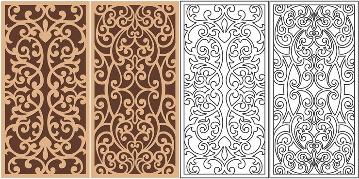 Conjunto de paneles de pared decorativos Conjunto de paneles decorativos de corte láser con patrón CNC de diseño Jali