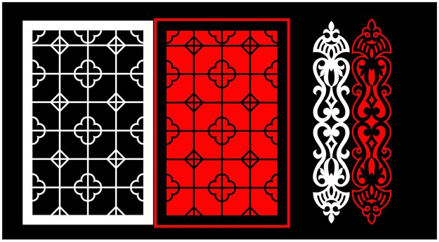 Conjunto de paneles de pared decorativos Diseño Jali CNC patrón de corte por láser enrutador CNCcutting