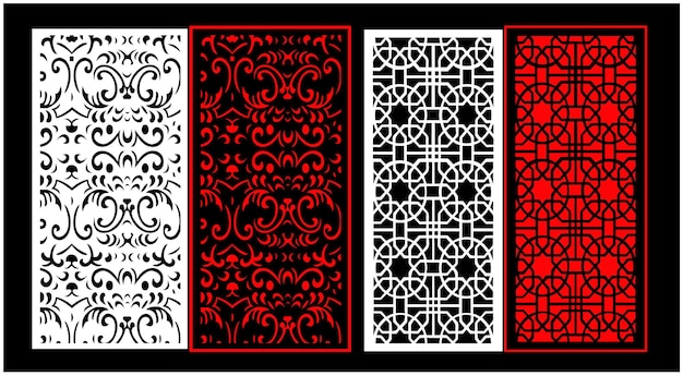 Conjunto de paneles de pared decorativos Diseño Jali CNC patrón de corte por láser enrutador CNCcutting