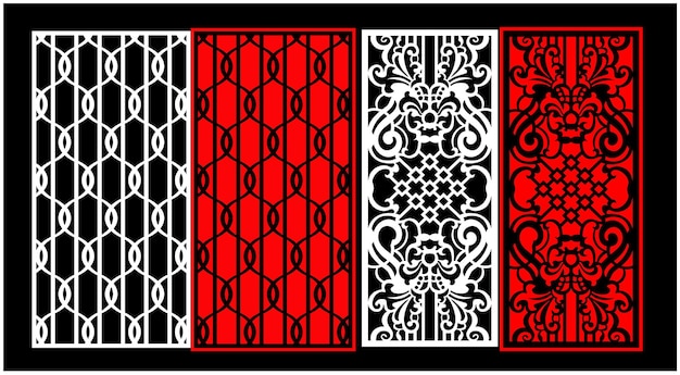 Conjunto de paneles de pared decorativos Diseño Jali CNC patrón de corte por láser enrutador CNCcutting