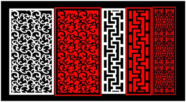 Conjunto de paneles de pared decorativos Diseño Jali CNC patrón de corte por láser enrutador CNCcutting