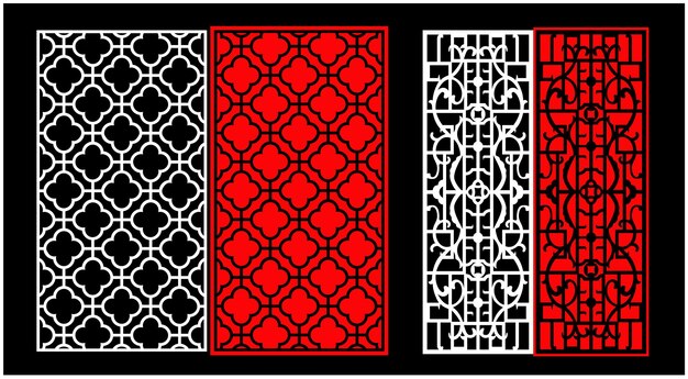 Conjunto de paneles de pared decorativos Diseño Jali CNC patrón de corte por láser enrutador CNCcutting