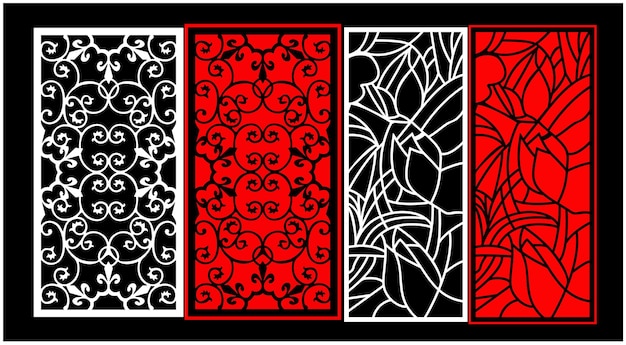 Conjunto de paneles de pared decorativos Diseño Jali CNC patrón de corte por láser enrutador CNCcutting