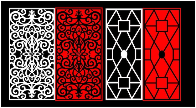 Conjunto de paneles de pared decorativos Diseño Jali CNC patrón de corte por láser enrutador CNCcutting