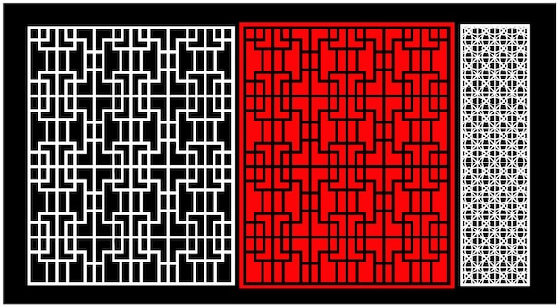 Conjunto de paneles de pared decorativos Diseño Jali CNC patrón de corte por láser enrutador CNCcutting