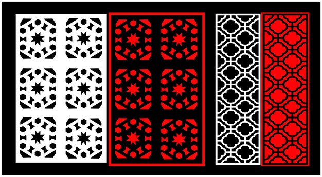 Conjunto de paneles de pared decorativos Diseño Jali CNC patrón de corte por láser enrutador CNCcutting