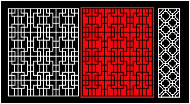 Conjunto de paneles de pared decorativos Diseño Jali CNC patrón de corte por láser enrutador CNCcutting