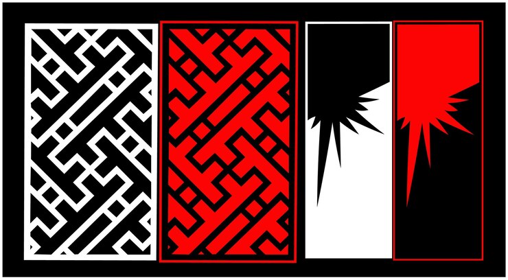 Vector conjunto de paneles de pared decorativos diseño jali cnc patrón de corte por láser enrutador cnccutting