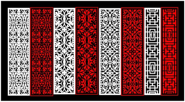 Conjunto de paneles de pared decorativos Diseño Jali CNC patrón de corte por láser enrutador CNCcutting