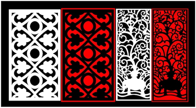 Conjunto de paneles de pared decorativos Diseño Jali CNC patrón de corte por láser enrutador CNCcutting