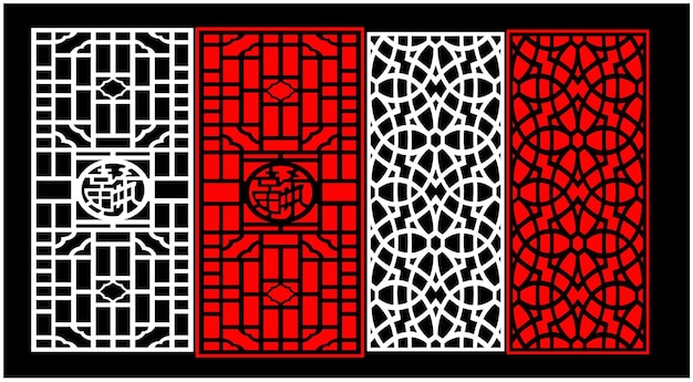 Conjunto de paneles de pared decorativos Diseño Jali CNC patrón de corte por láser enrutador CNCcutting
