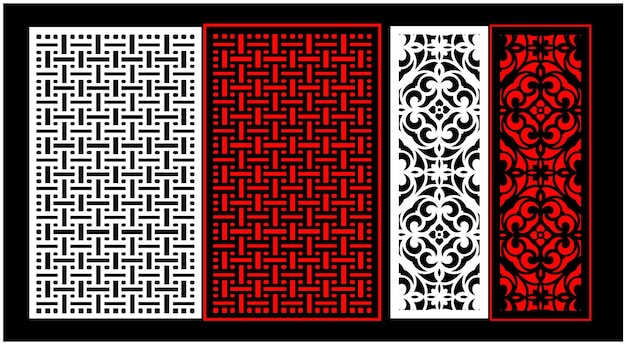 Conjunto de paneles de pared decorativos Diseño Jali CNC patrón de corte por láser enrutador CNCcutting
