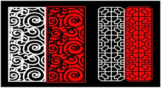 Conjunto de paneles de pared decorativos Jali diseño CNC patrón de corte por láser enrutador CNCcuttingJali La