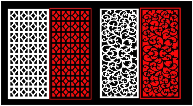 Conjunto de paneles de pared decorativos Jali diseño CNC patrón de corte por láser enrutador CNCcuttingJali La