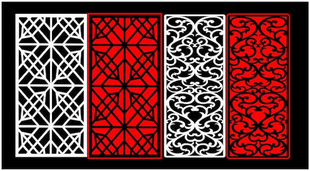 Conjunto de paneles de pared decorativos Jali diseño CNC patrón de corte por láser enrutador CNCcuttingJali La