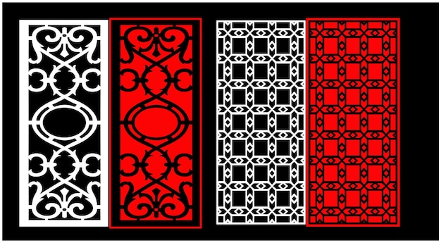 Conjunto de paneles de pared decorativos Jali diseño CNC patrón de corte por láser enrutador CNCcuttingJali La